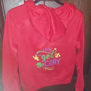 NWT Mardi Gras Upcycled Red Hoodie & Track Pants/ Jogger Set